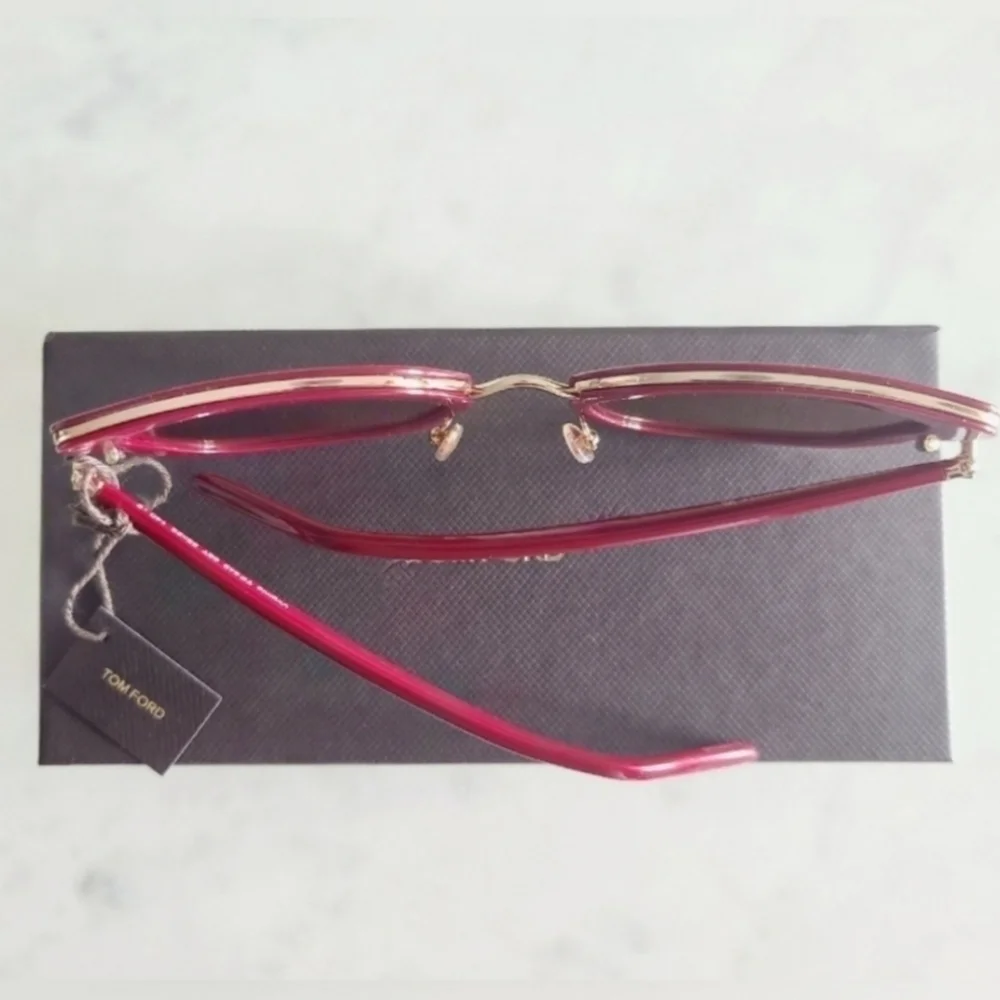 Tom Ford Virginia Sunglasses, Shiny Fuchsia & Rose Gold, NIB
